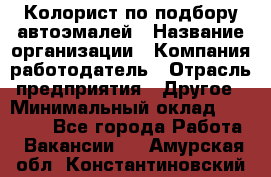 Колорист по подбору автоэмалей › Название организации ­ Компания-работодатель › Отрасль предприятия ­ Другое › Минимальный оклад ­ 15 000 - Все города Работа » Вакансии   . Амурская обл.,Константиновский р-н